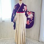 【卒業袴】紫・牡丹
