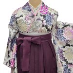 【卒業袴】白・牡丹