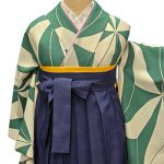 【卒業袴】緑/白・麻の葉