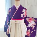 【卒業袴】紫・牡丹