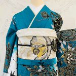 【振袖】緑/黒・ﾊﾞﾗ
