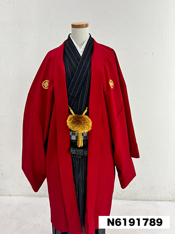 【男性袴】赤・無地