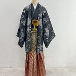 【男性袴】黒/銀・花