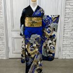 【振袖】青・薔薇