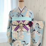 【振袖】水色・鶴