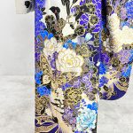 【振袖】白/青・薔薇