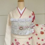 【振袖】白/ﾋﾟﾝｸ・薔薇