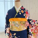 【振袖】紺・桜