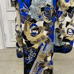 【振袖】青・薔薇