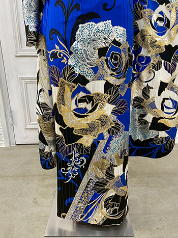 【振袖】青・薔薇