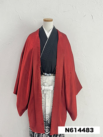 【男性袴】赤・無地