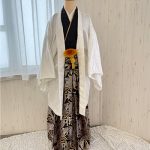 【男性袴】白・バラ