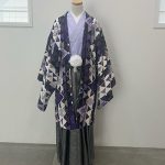 【男性袴】紫・鱗文様