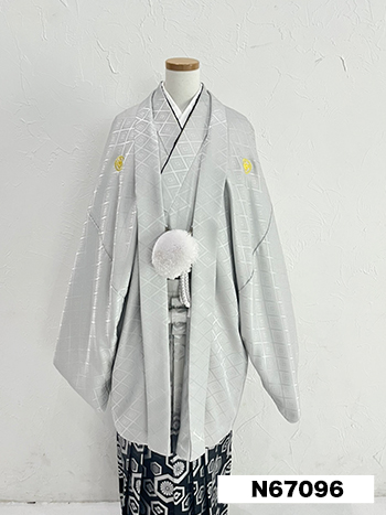 【男性袴】ｸﾞﾚｰ・菊菱