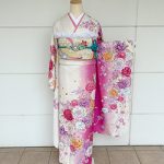 【振袖】白/ﾋﾟﾝｸ・薔薇