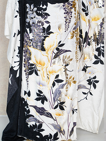 【振袖】白/黒・藤