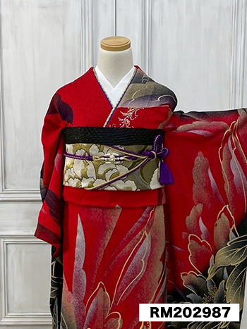 【振袖】赤・金彩牡丹