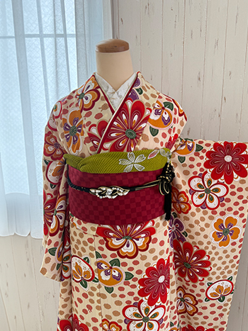 【振袖】赤・梅