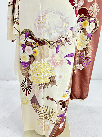 【振袖】白/ﾋﾟﾝｸ・牡丹