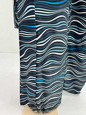 【振袖】黒/青・波