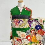 【振袖】緑・梅/菊