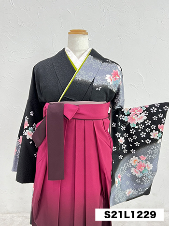 【卒業袴】黒・桜