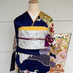 【振袖】青・菊/御所車