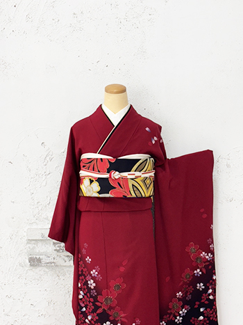 【振袖】赤・桜