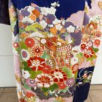 【振袖】青・菊/御所車