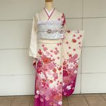 【振袖】白/ﾋﾟﾝｸ・薔薇