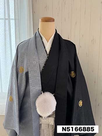 【男性袴】黒/グレー