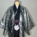 【男性袴】シルバー・ペイズリー