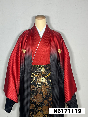 【男性袴】赤・グラデーション