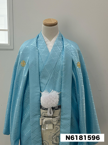 【男性袴】水色・菊菱