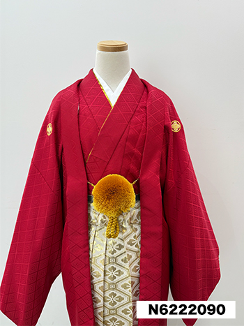 【男性袴】赤・菊菱