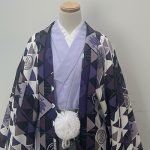 【男性袴】紫・鱗文様