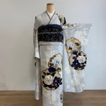 【振袖】ｸﾞﾚｰ・牡丹