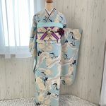 【振袖】水色・鶴