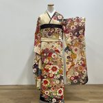 【振袖】ｸﾘｰﾑ・牡丹