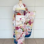 【振袖】白/青・菊/扇