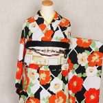 【振袖】白/黒/赤・椿