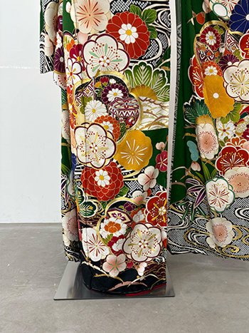 【振袖】緑・梅