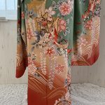 【振袖】緑・桜
