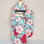 【振袖】水色・梅