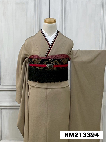 【振袖】ﾍﾞｰｼﾞｭ・無地