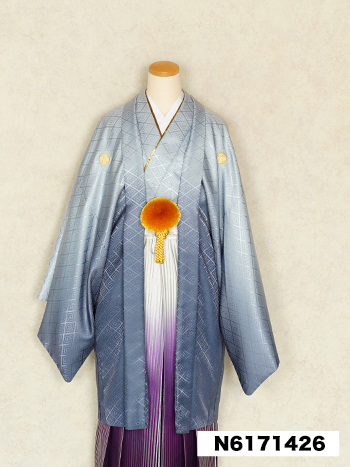 【男性袴】ｸﾞﾚｰ・菊菱