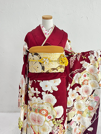 【振袖】赤・梅