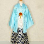 【男性袴】水色・菊菱