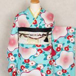 【振袖】水色・梅