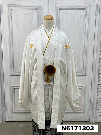 【男性袴】白・菊菱